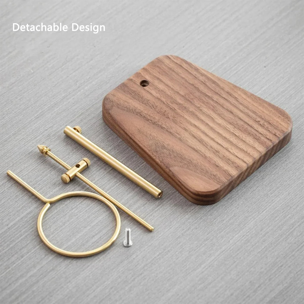 Pour Over Stand Coffee Station, Pure Copper Pour Over Dripper Height Adjustable Coffee Filter Stand with Walnut Wooden Base