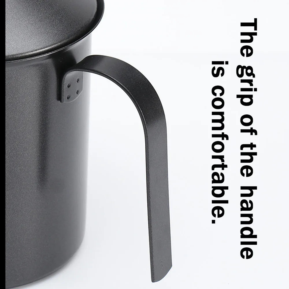 Manual milk frother - made of stainless steel material, heavy-duty 201 stainless steel mixing tank，handheld milk frother