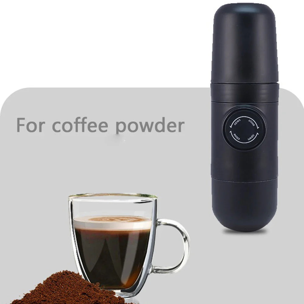 Manual pressurized coffee machine, small and portable handheld espresso machine for household, travel, and picnic use