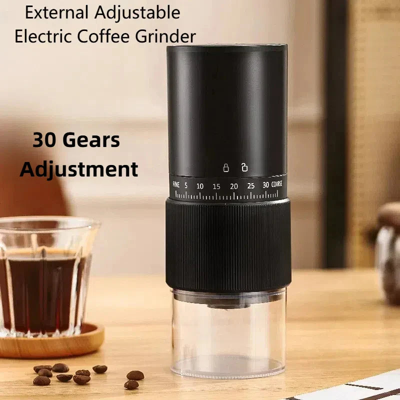 New Portable Electric\Manual Coffee Bean Grinder Household 30 Gears Externally Adjustable Coffee Machine Rechargeable Grinders