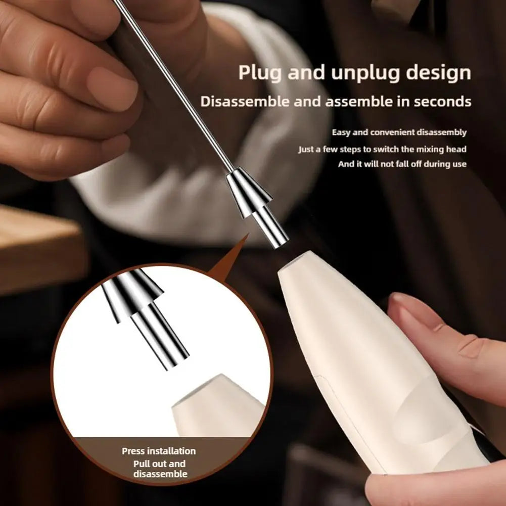 Milk Frother Handheld Foam Maker For Latte Mini Whisk Coffee Cappuccino Frappe Matcha Hot Chocolate Egg Beater Electric Mixer