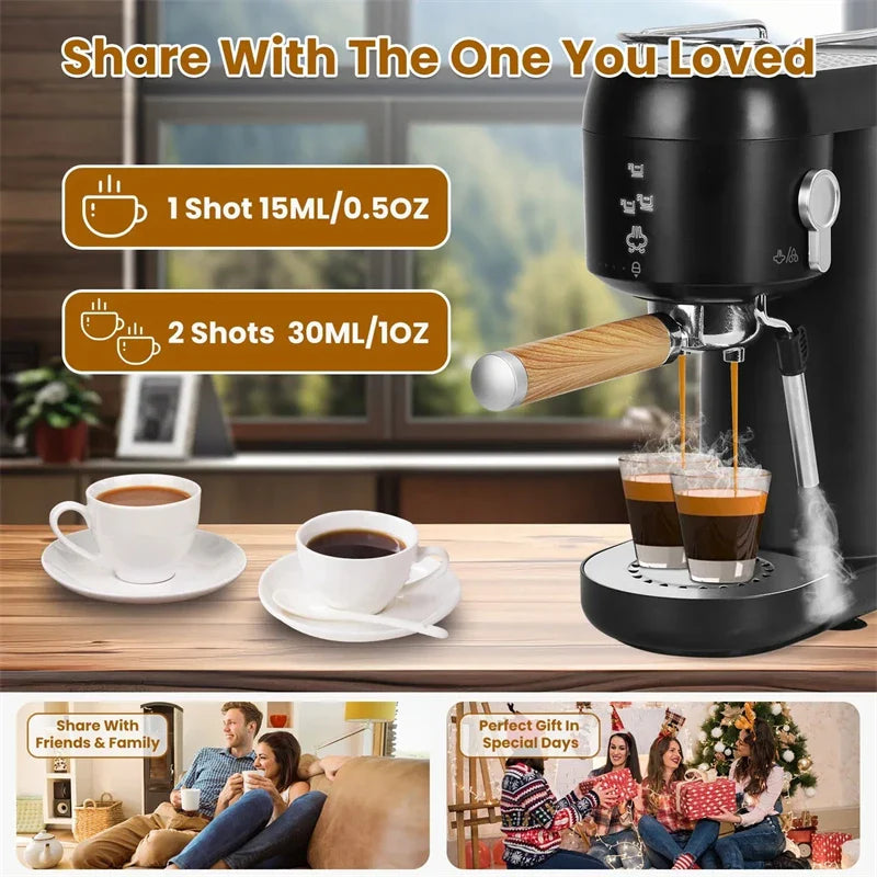 Professional Espresso Coffee Maker Electric Italian Coffee Machine 15 Bar Automatic milk frother Cappuccino Latte Espresso maker