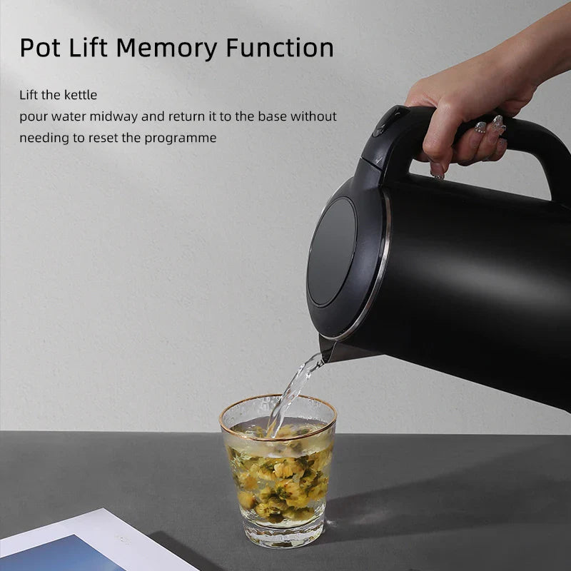 Electric Kettle 1.6L Large Capacity Thermostatic Kettle Automatic Heat Preservation Teapot 304 Stainless Steel Liner Health Pot