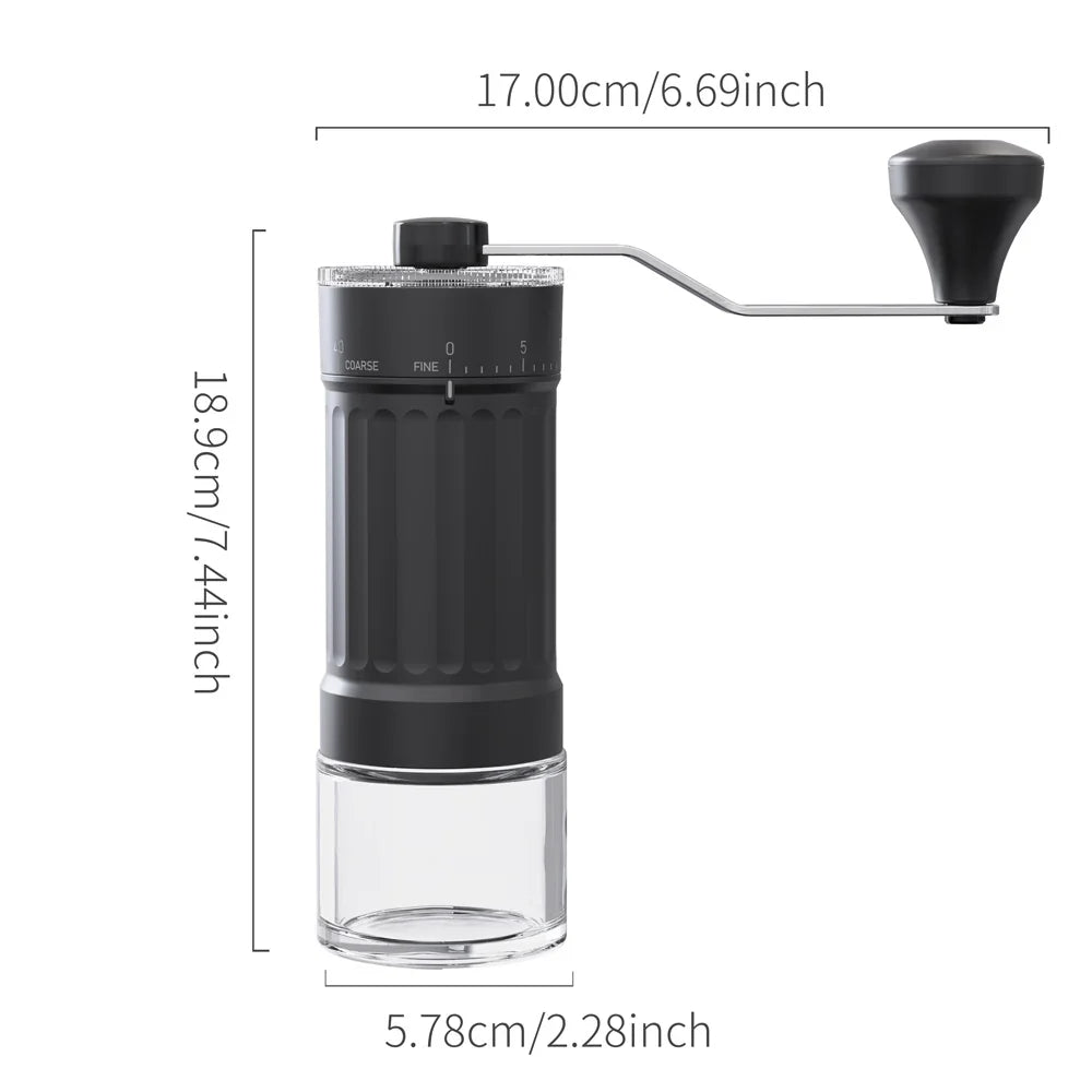 Mini Manual Coffee Grinder, 40 Adjustable Settings, Portable Hand Mill with 30g Capacity, Conical Burr for Espresso, Pour Over,